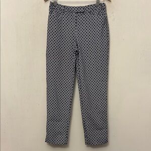 Talbots navy blue white patterned ankle pants Size 4 EUC